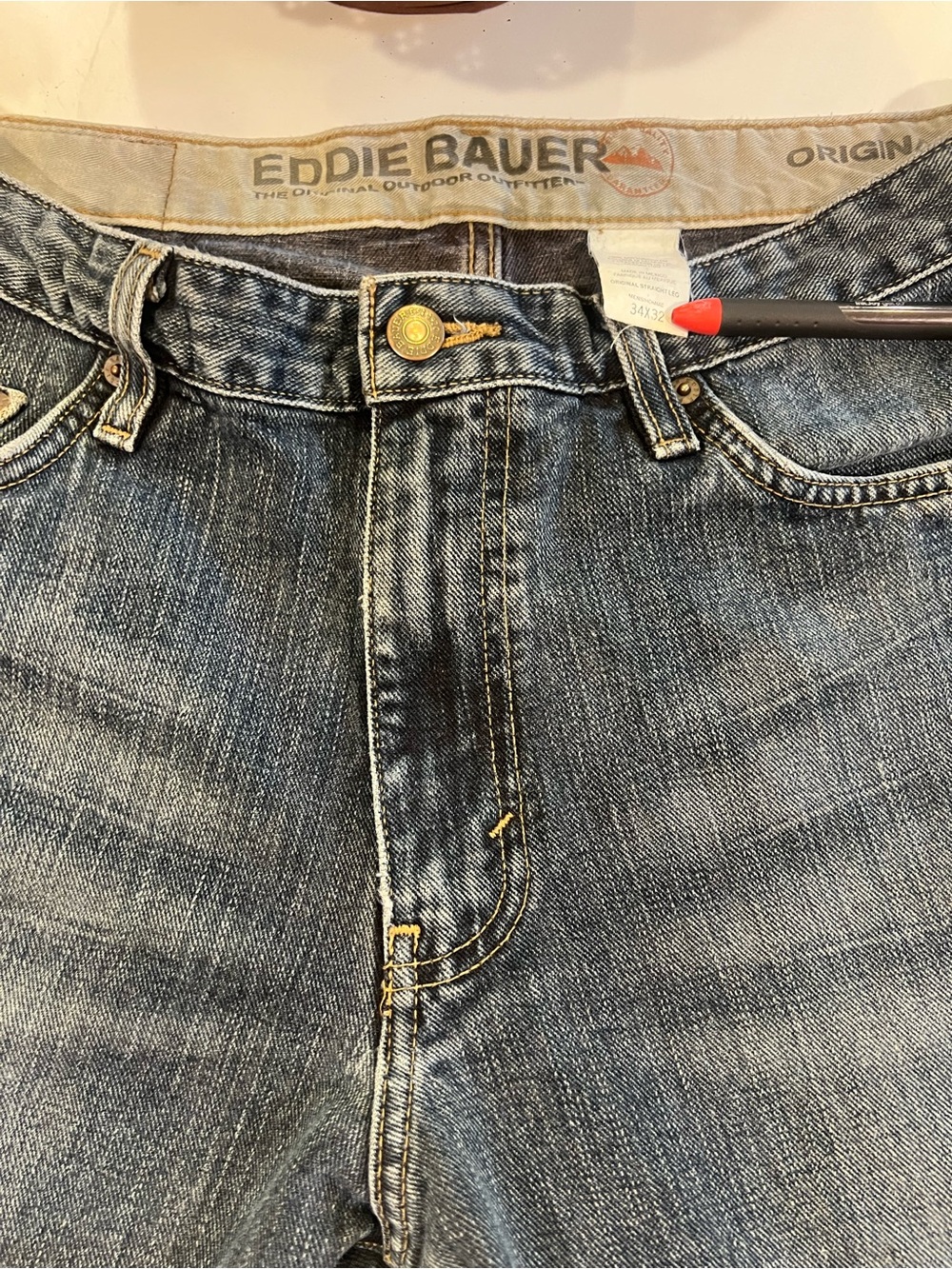 Eddie Bauer Men’s Faded Blue Relaxed Jeans